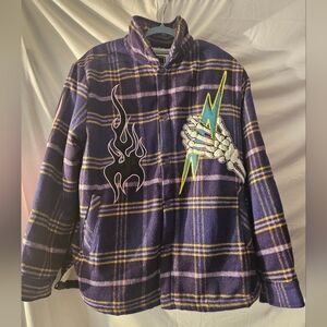 Rebel Minds Men's‎ Purple Plaid Festival Jacket. Med